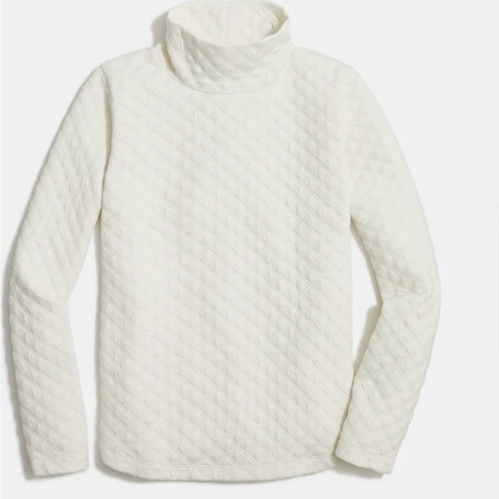 J. Crew Cream Quilted Turtleneck Top - NWOT